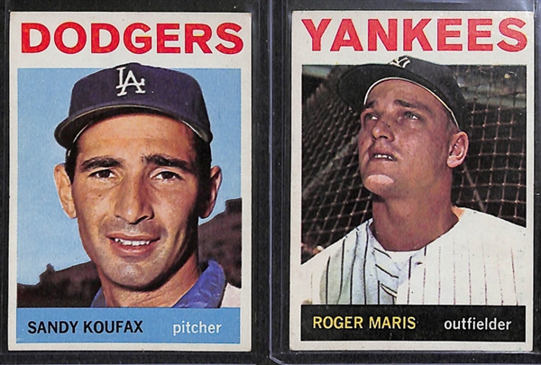 Grouping of 16 - 1964 Topps Star Cards w. Sandy Koufax & Roger Maris