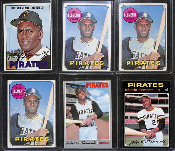 Lot of 6 Topps Roberto Clemente Cards from 1967-1971