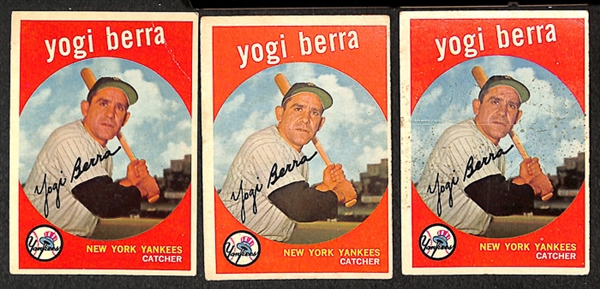 Assorted Lot of 700+ 1959 Topps Baseball Cards w. Yogi Berra x3 & 18 High Numbers