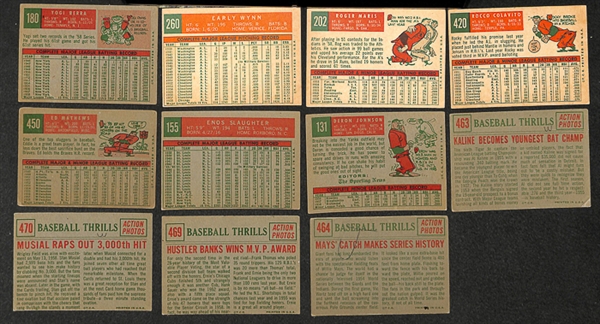 Assorted Lot of 700+ 1959 Topps Baseball Cards w. Yogi Berra x3 & 18 High Numbers