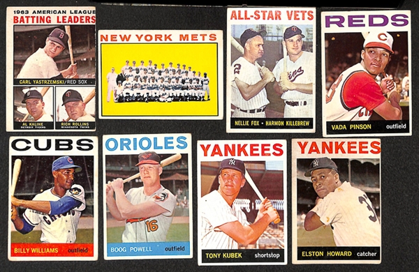  Assorted Lot of 550+ 1964 Topps Baseball Cards w. Carl Yastrzemski