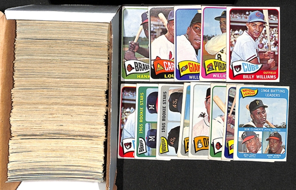 Assorted Lot of 300+ 1965 Topps Baseball Cards w. Hank Aaron