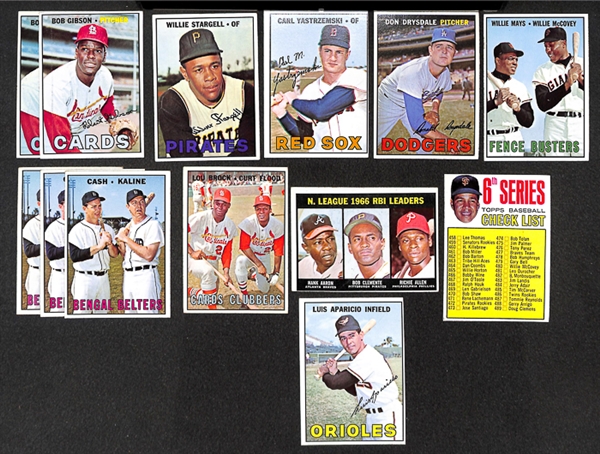 Assorted Lot of 550+ 1966 & 1967 Topps Baseball Cards w. Don Sutton Rookie Card