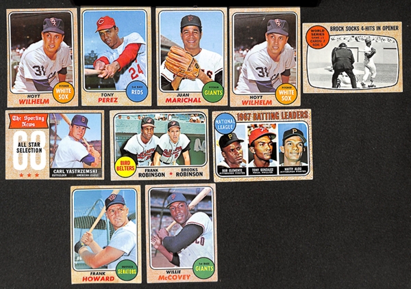 Assorted Lot of Approximately 600 1968 Topps Baseball Cards w. Ernie Banks