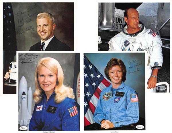 Lot of (4) 8x10 NASA Photo Cards - Paul Weitz, Charles Conrad, Margaret Seddon, and Anna Fisher  (Beckett or JSA COAs)
