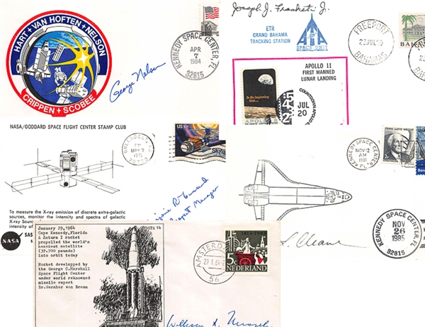 Lot of (5) Signed Space or NASA Related FDCs (Inc. George Nelson and Mary Cleave)