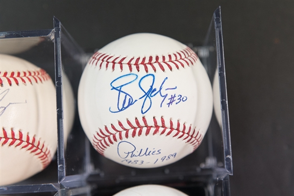Lot Of 7 Phillies Signed Baseballs w. Darren Daulton