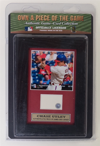 Lot Of 4 Phillies Game Used Relic Plaques w. Utley & Lee