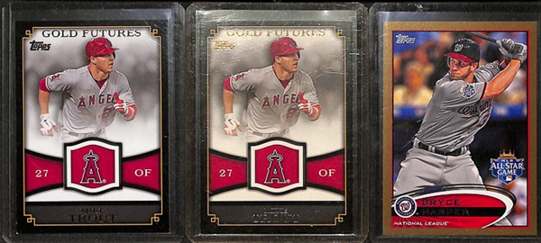 Lot Of 15 Mike Trout & Bryce Harper Rookie & Insert Cards