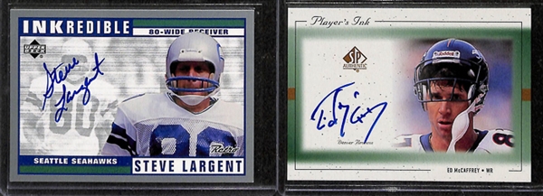 Lot Of 12 Football Stars Autograph Cards w. Sayers & Largent