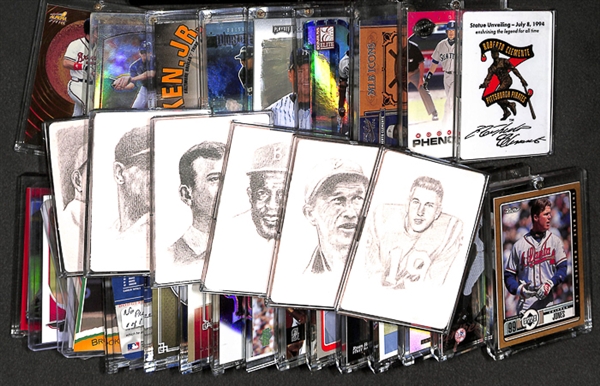 Lot Of 32 Baseball Inserts/Signed/Sketch Cards w. Ripken & Ichiro
