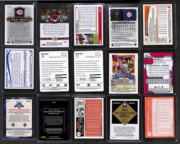 Lot Of 300+ Baseball Inserts/Stars/Rookie Cards w. Griffey Jr & Jeter