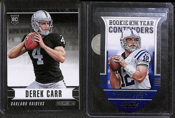 Lot Of 300+ Football Rookie Cards w. Carr & Luck
