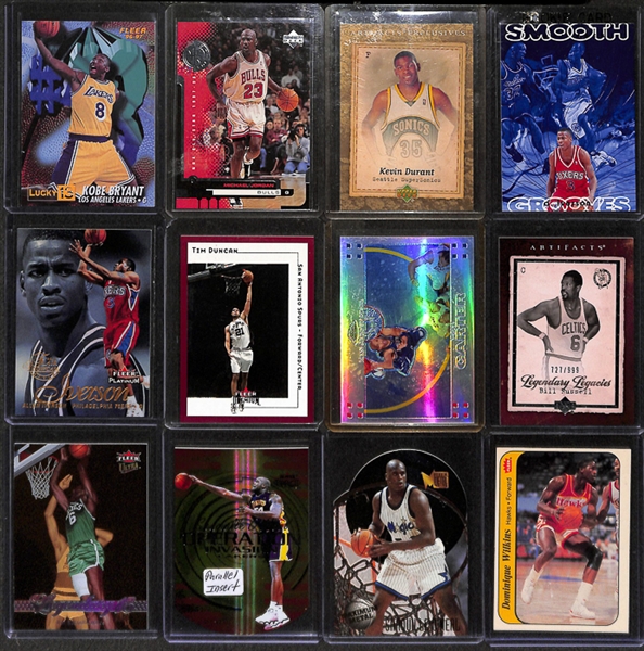 Lot of 250+ Basketball Rookie & Insert Cards w. Bryant & Jordan