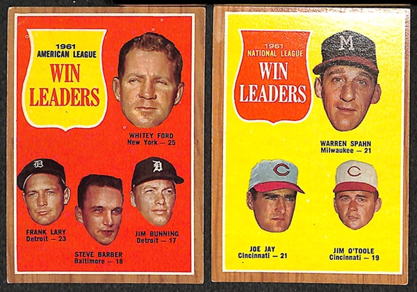 Lot of 250+ 1962 Topps Baseball Cards w. Robin Roberts