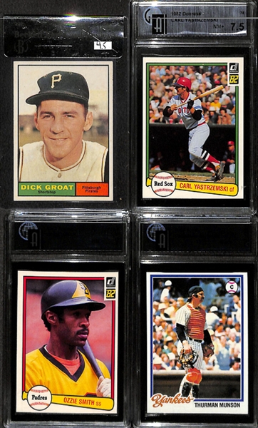 Lot of 12 Graded Sports Cards (Primarily Baseball - 1957 through 1984) w. 1961 Topps Brooks Robinson