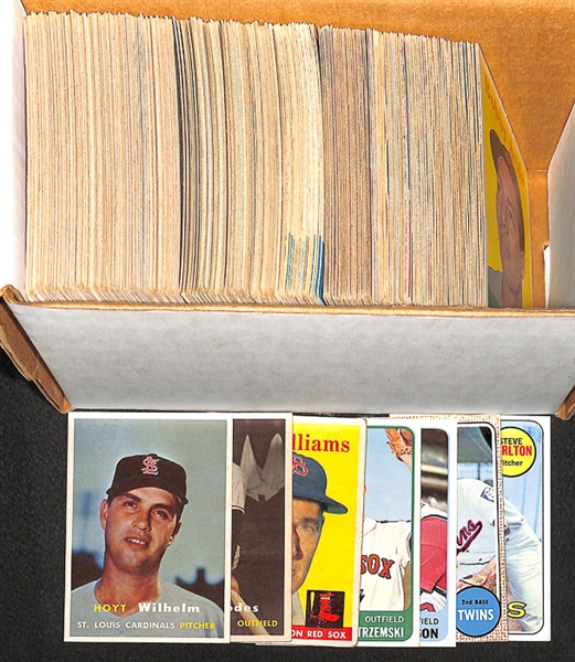Lot of 250 Assorted 1957-1969 Topps Baseball Cards w. Ted Williams