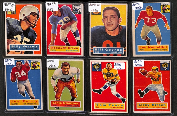 Lot of 16 1955-1956 Topps Football Cards w. Sid Luckman