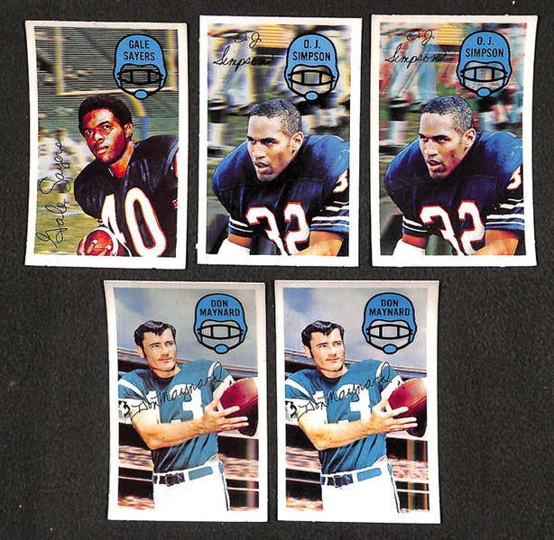 Lot of 36 1970-1971 Kelloggs Football and 60 1970-1971 Topps FB Inserts w. Gale Sayers