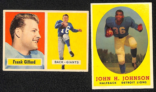 Lot of 150 1957-1963 Football Cards w. Frank Gifford