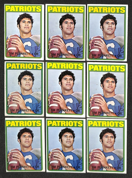 Lot of 250+ Assorted 1972 Topps Football Cards w. Terry Bradshaw