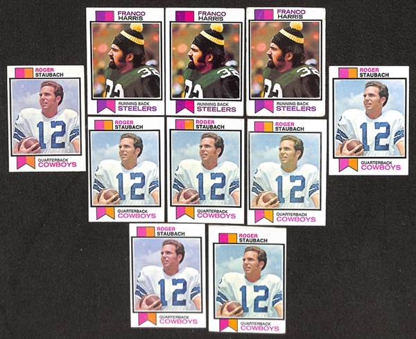 Lot of 300+ Assorted 1973 Topps Football Cards w. Ken Stabler