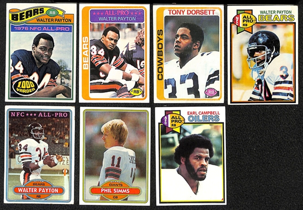 Lot of 500+ 1977-1980 Topps Football Cards w. Walter Payton