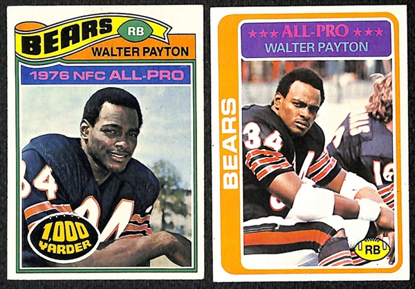 Lot of 500+ 1977-1980 Topps Football Cards w. Walter Payton