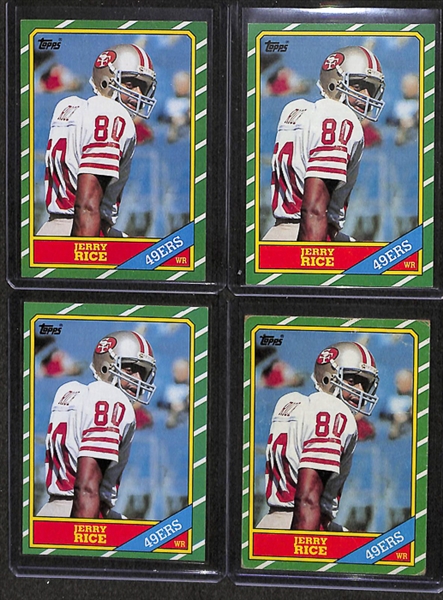 Lot of Approx. 200 1986-1989 Topps Football Cards w. Jerry Rice RC x4