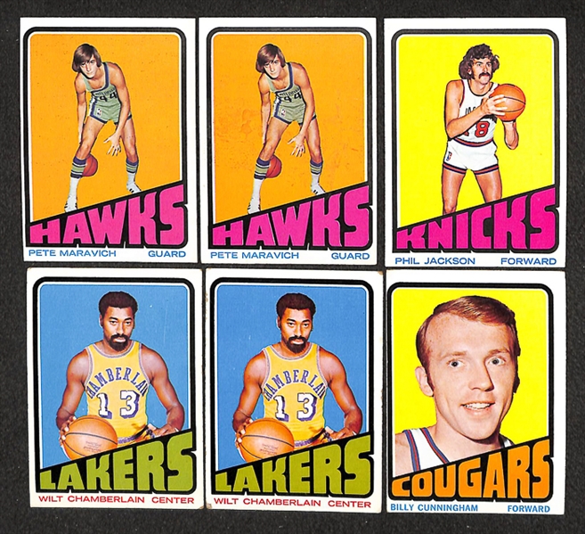 Lot of 260 Assorted 1972-1973 Topps Basketball Cards w. 3 Julius Erving Rookie Cards 