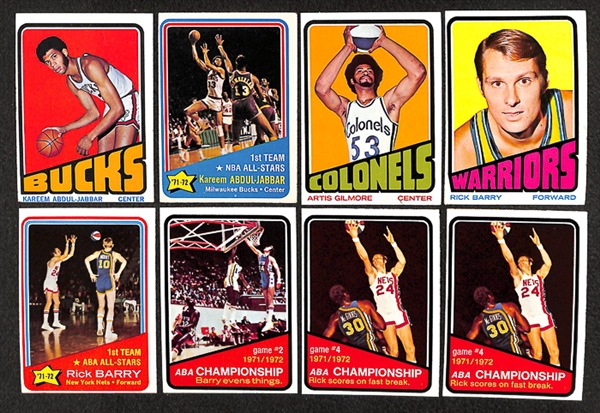 Lot of 260 Assorted 1972-1973 Topps Basketball Cards w. 3 Julius Erving Rookie Cards 