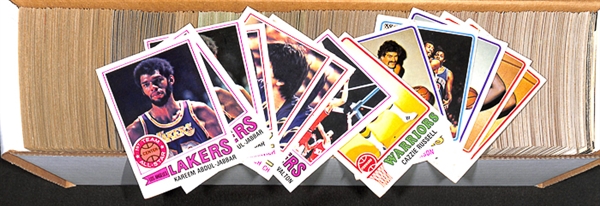 Lot of 750+ Assorted 1973-1979 Topps Basketball Cards w. Kareem Abdul-Jabbar