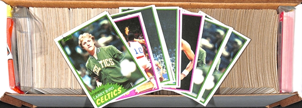 Lot of 500+ Assorted Basketball Cards 1980-1981 thru 1981-1982 w. Larry Bird