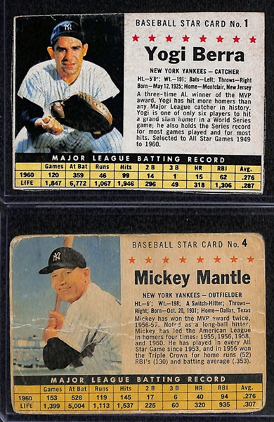 Lot of 174 1961-1963 Post Cereal Baseball Cards w. Mickey Mantle