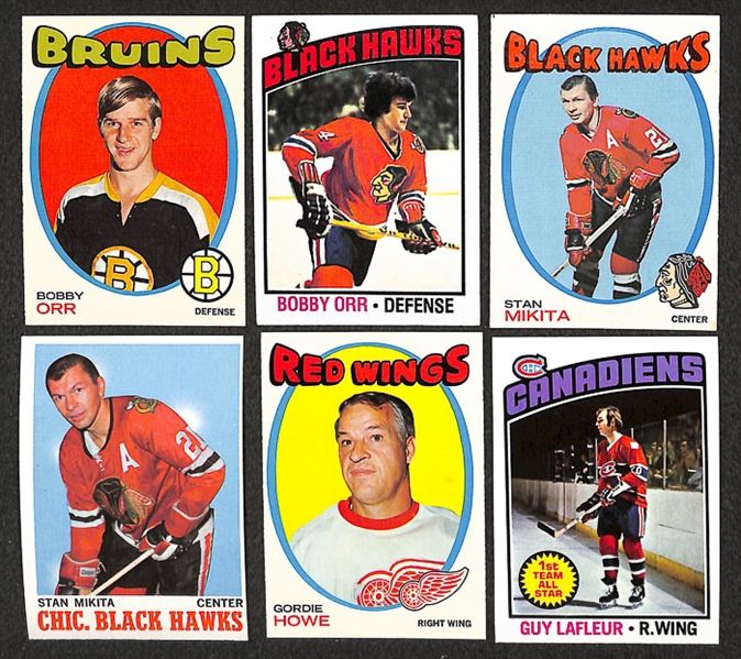 Lot of 1,200+ Assorted 1970-1987 Topps Hockey Cards w. Bobby Orr