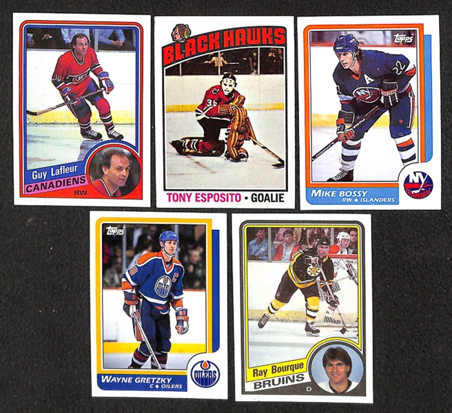 Lot of 1,200+ Assorted 1970-1987 Topps Hockey Cards w. Bobby Orr