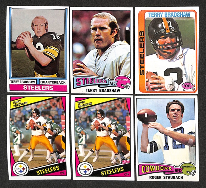 Lot of 3,500+ Topps Football Cards from 1974-1984 w. Terry Bradshaw