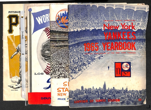 Lot Of 4 Vintage Baseball Programs w. 1965 Yankees