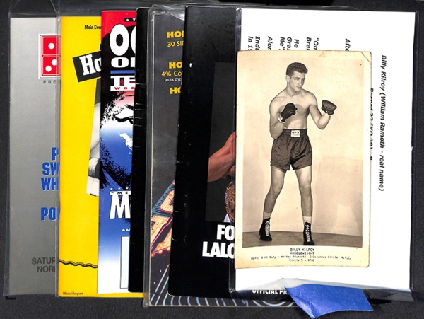 Lot Of 6 Boxing Programs & Billy Kilroy Vintage Photo