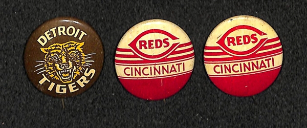 Lot of 30 Sports Pins & Buttons (Primarily Baseball) From 1950-1980