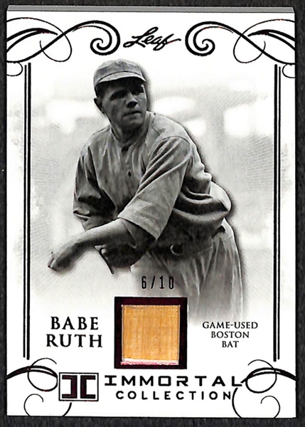 2017 Leaf Babe Ruth Immortal Collection Red Sox Bat Relic Card 6/10