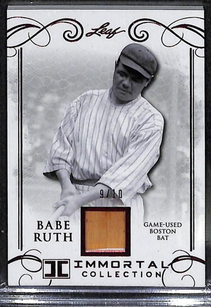 2017 Leaf Babe Ruth Immortal Collection Red Sox Bat Relic Card 9/10