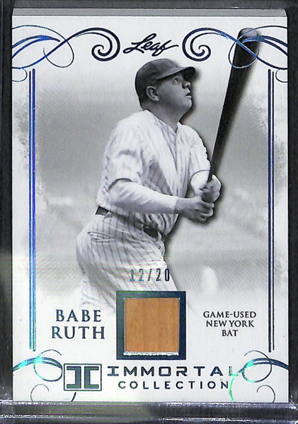 2017 Leaf Babe Ruth Immortal Collection Yankees Bat Relic Card 12/20
