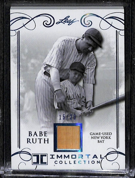 2017 Leaf Babe Ruth Immortal Collection Yankees Bat Relic Card 15/20