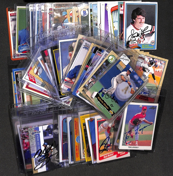 Lot Of 85 Baseball Signed Cards w. Roberto Alomar