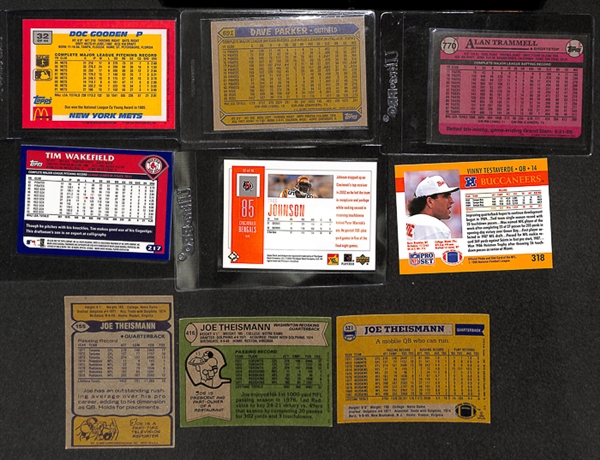 Lot Of 67 Baseball & Football Signed Cards w. Joe Theismann
