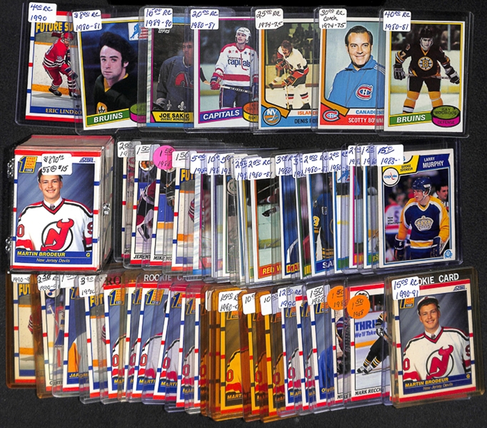 Lot Of 65+ Hockey Rookies & Star Cards w. Ray Bourque