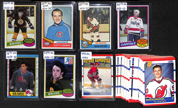 Lot Of 65+ Hockey Rookies & Star Cards w. Ray Bourque