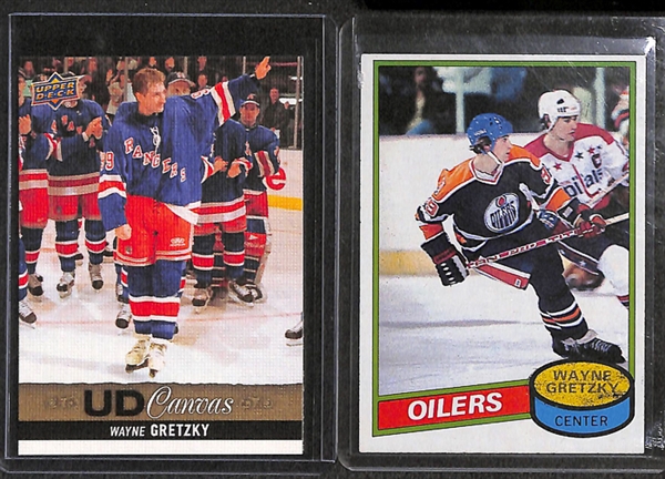 Lot Of 19 Wayne Gretzky Cards w. UD Canvas Parallel