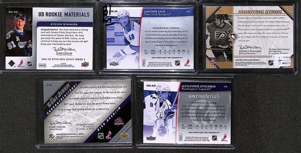 Lot Of 38 Hockey Jersey Cards w. Stamkos/Jagr/Ovechkin